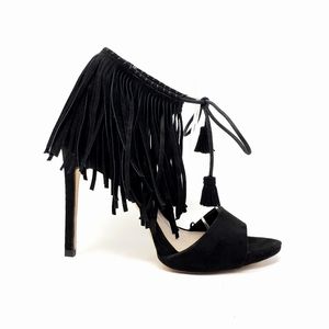 Zara Basic Collection Black Fringe Heels